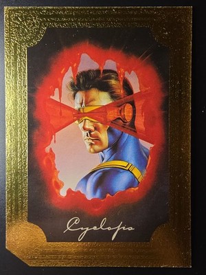 1996 Fleer Marvel Masterpieces Gold Gallery  Off Cut Promo Chase Cyclops 1 Of 6