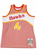 Spud Webb Atlanta Hawks Mitchell & Ness 86-87 Hyper Hoops Striped Jersey XL Rare