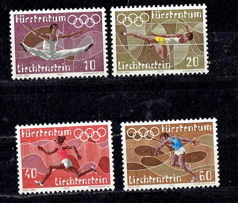 Liechtenstein, 1972 Sc# 496-499. Gymnasts. MNH