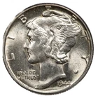1944 D Mercury Dime BU Brilliant Uncirculated 90% Silver 10c FSB White Coin