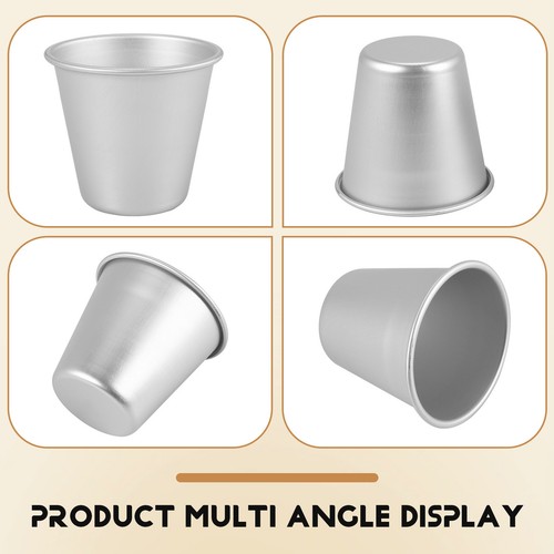 Speesy 24 Pièces Aluminium Dariol Mouler Tasse de Cuisson Dariole Pudding Dessert Crème Moules Rond Antiadhésif Oeuf Moule Le Moule Ustensiles de Cuisson