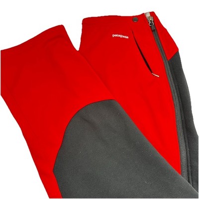 Patagonia Women s Red Black Outer Wear Liner Pants  Snow Ski Full Zippered Legs