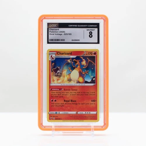 Pokemon Charizard Non-holo #025/185 Vivid Voltage 2020 - CGC 8