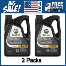 Castrol EDGE High Mileage 5W-30 Advanced Full Synthetic Motor Oil, 5 Qt 2 Packs
