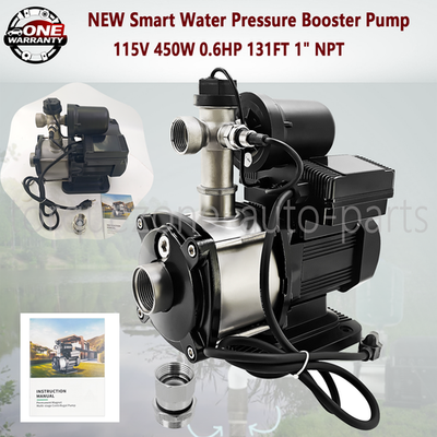 #ad #ad 115V 450W Smart Water Pressure Booster Pump 0.6HP 131FT 1quot; NPT Whole House NEW $253.05