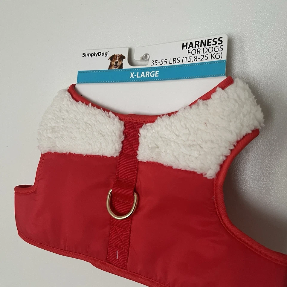 Simply Dog Holiday Christmas Santa Claus Red White Fur Puppy/Dog Harness X-Large - Image 4 of 4