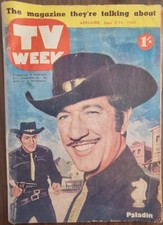 Oz 1960 TV Week Mag Paladin Cover, Cheyenne Pin Up, Diana Dors
