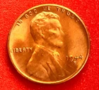 1944-S Lincoln Wheat Cent Penny GEM RED BU From an Original Bank Roll