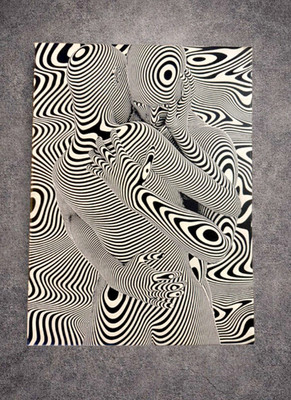 Bild Täuschung Optik Schwarz-Weiß auf Leinwand 30x40 cm moderne Wandkunst