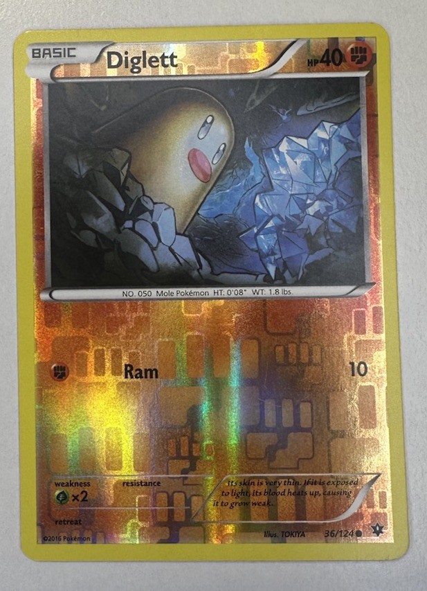 Pokemon TCG Diglett 36/124 Reverse Holo Common XY Fates Collide NM