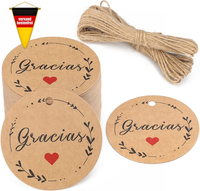 G2Plus 5CM GeschenkanhäNger Gracias Etiketten AnhäNger Tags 100Stk Mit 20M Jute