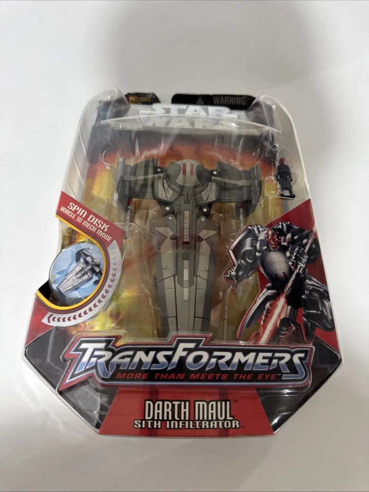 Star Wars Transformers Darth Maul Sith Infiltrator Figure Hasbro 2006 (CIB) - Image 2 of 4