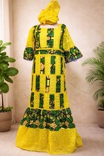 Elegant African Dentell/ Lace Dress with Matching Scarf