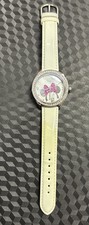 Disney Rhinestone Round Framed Minnie Mouse Analog Wrist Watch white