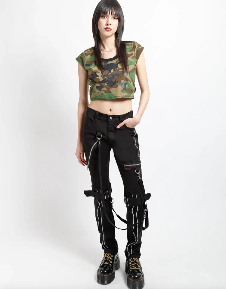 Pantalones Tripp NYC Bondage Cremallera Negros Unisex 32 Gótico Grunge Rave Punk Rock Emo Foto 4 de 4
