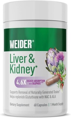 Weider Liver & Kidney Support - Antioxidant Complex with Milk Thistle Extract...