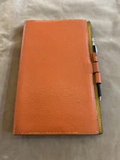 Authentic Hermes Leather Agenda Planner Notebook Cover #35073