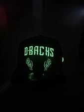 Arizona Diamondbacks Hat 9Fifty "Skeletal Script" GITD Logo Snapback Cap H36
