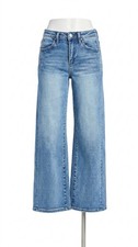 Risen High Rise Slouchy Crop Wide Leg Jeans Size 28