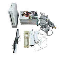 Nintendo Wii Console Bundle w/ Controller Nunchuk Games Tested RVL-001 EUR White