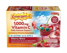 Emergen-C 1000mg Vitamin C Powder, Cherry Wave Flavor, 30 CT PACK OF 2