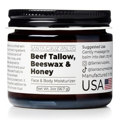 Organic Beef Tallow Face Moisturizer with Beeswax  Honey for Sensitive Skin 2