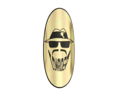 Lowrider Fahrrad Steuerkopf Schild ''Lowrider Head'' Gold / Schwarz