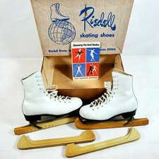 Vintage Riedell of Red Wing, MO Ice Skating Shoes White Size 12.5 Youth With Box