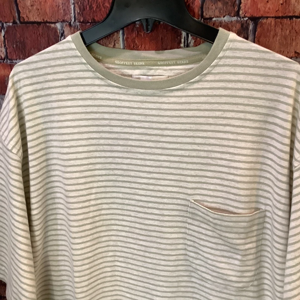 SLEEP SHIRT Size XL Groffrey Beene Mens Short Sleeve Striped Sleep Top NEW! - Image 4 of 4