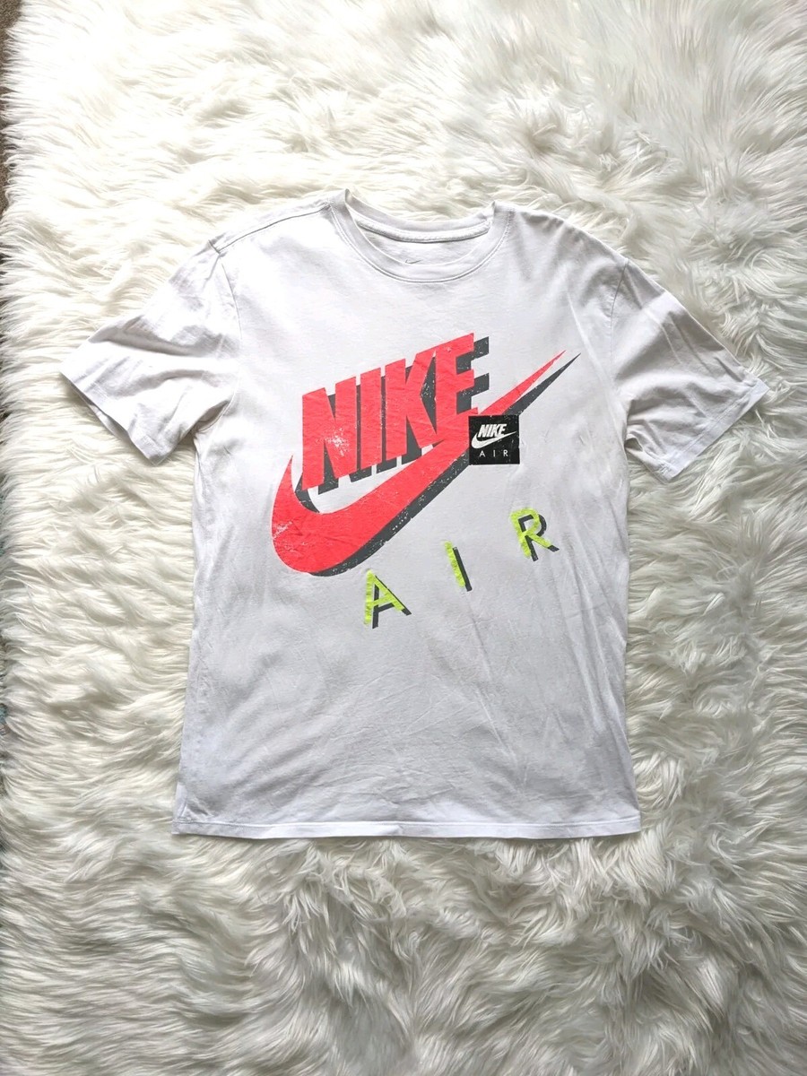 white and neon nike shirt
