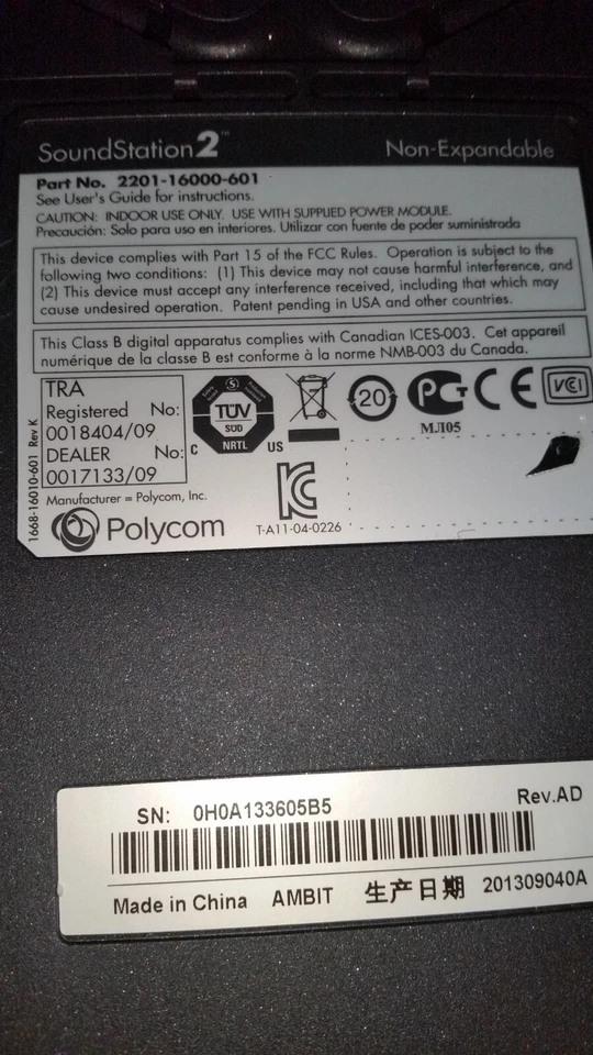 Polycom Sound Station 2 Konferenztelefon 2201-16000-601/Guter Zustand+Gebrauchsp - Bild 3 von 4