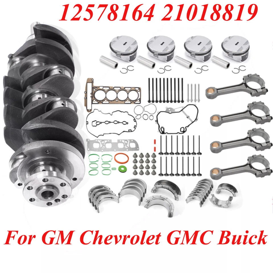 Kit de revisión de reconstrucción de motor de 2,4 L con cigüeñal y varillas para Buick ECOTEC Chevy GMC Foto 3 de 4