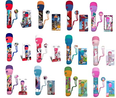 Kids LED Flash Light Torch LOL Mickey Minnie Paw Dinosaur Night