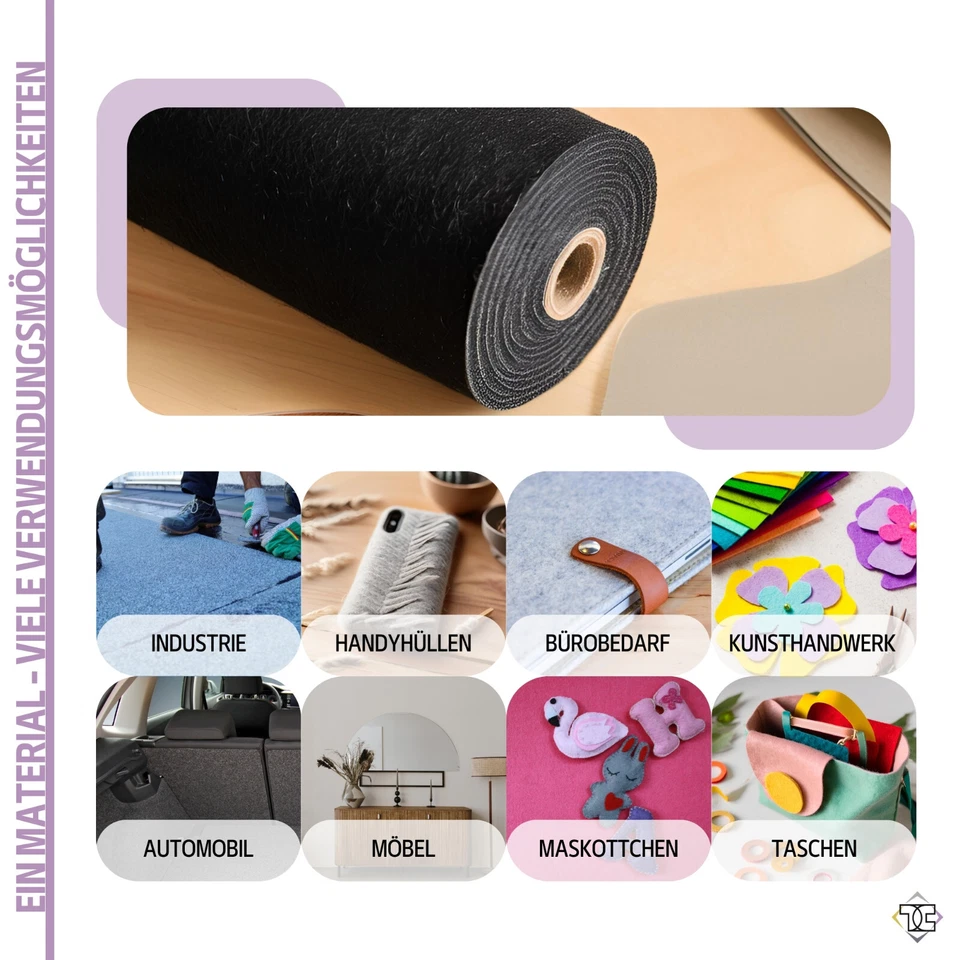 Selbstklebend Filzstoff Nadelfilz Superflex Bespannstoff aus Filz Meterware - Bild 4 von 4