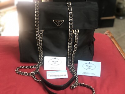Prada Borsa in Tessuto Acciaio