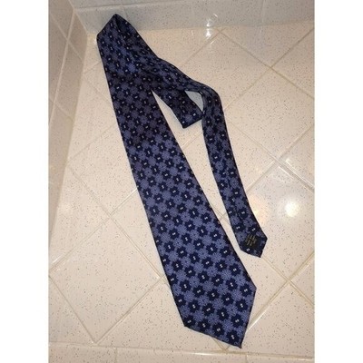 Navy Blue Bijoux Terner Silk Neck Tie men's formalwear geometric