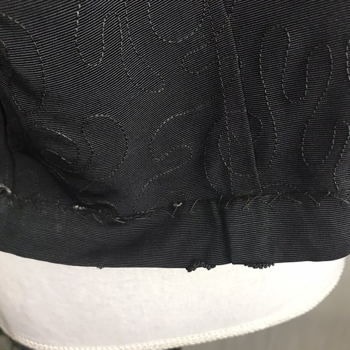 Vintage Frank Usher Jacket Black Raised Pattern Tie Front Cropped Size S/M - Picture 9 of 10