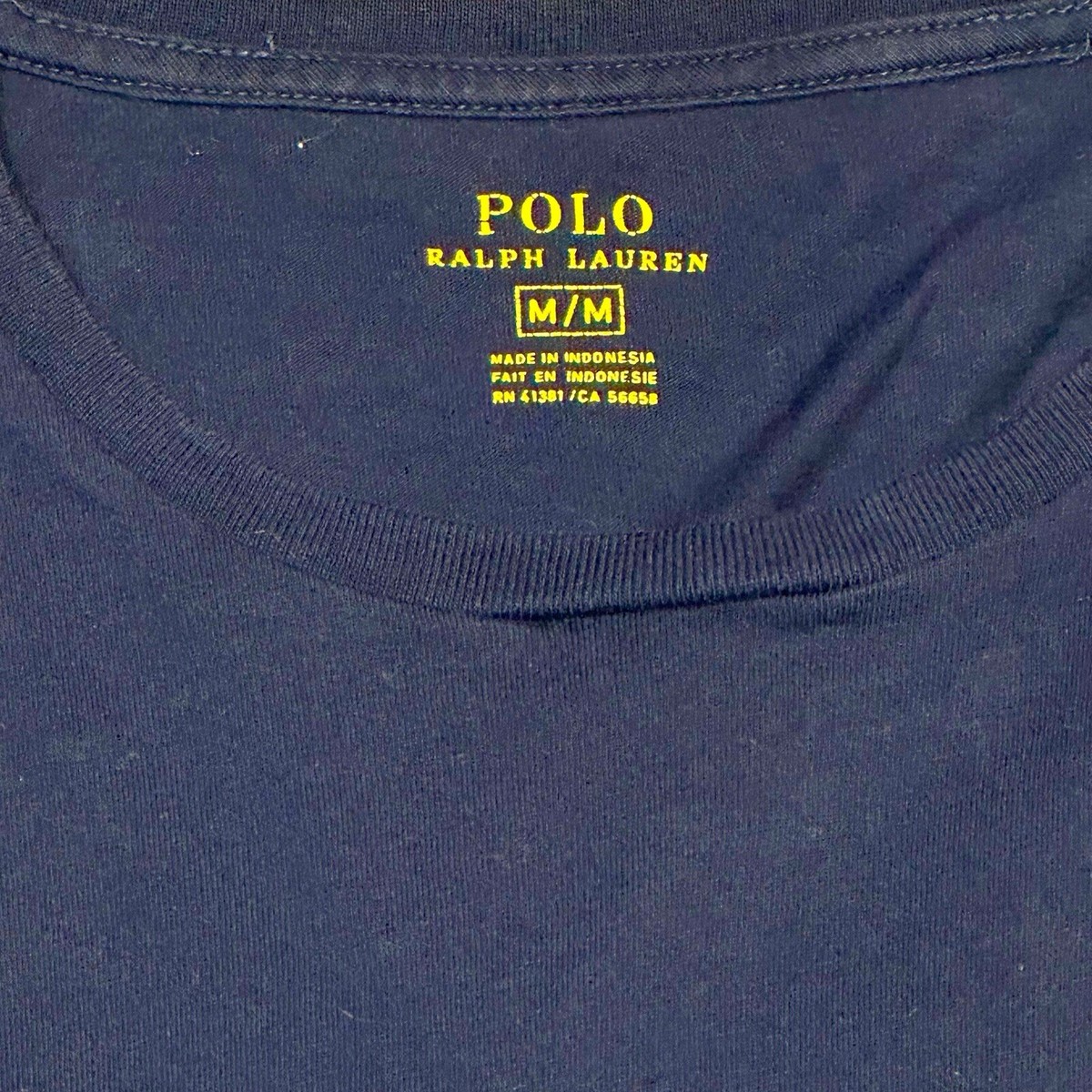 Polo Ralph Lauren Navy Blue 100% Cotton Pocket Tee Red Pony Men's