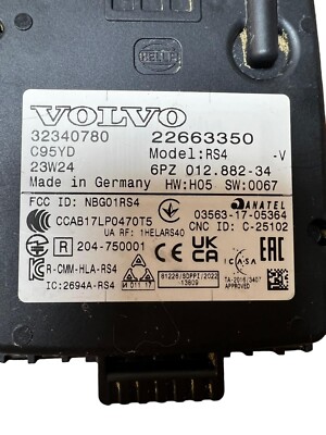 2024 VOLVO XC-40 REAR BLIND SPOT RADAR SENSOR MODULE 32340780 OEM