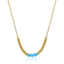 S'AGAPO GLINT COLLANA DONNA IN ACCIAIO CON SFERE DI TURCHESE SGI08 (3601)