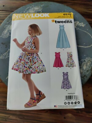 New Look 6570 Sleeveless Fit & Flare Dress w Back & Strap Detail Sz 8-16  TWEEN | eBay