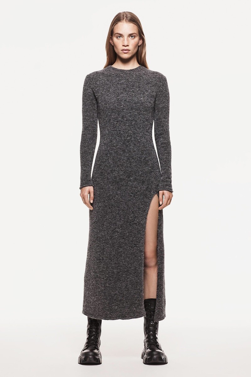 knit dress with metallic thread D.EXTERIOR SLEEVELESS KNIT DRESS