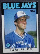 Toronto Blue Jays Star Tom Filer signed / autographed 1986 Topps Baseball card -
