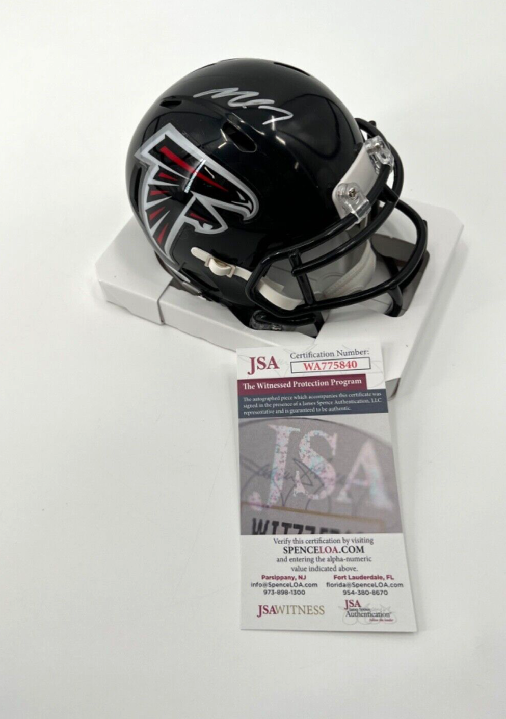 MICHAEL VICK ATLANTA FALCONS THROWBACK SIGNED MINI HELMET JSA WITNESS