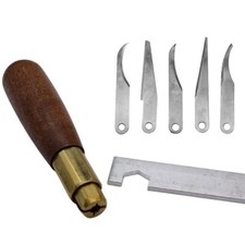 C.S. Osborne Carving Handle with 5 Blades K-462 Leather Work Tool