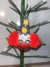 Vintage 1955 Homemade CIRCUS CLOWN Christmas Ornament De Carlini Italy Rare 337