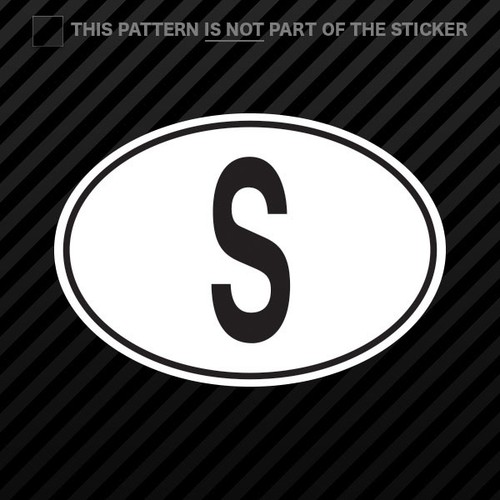 S Sweden Country Code Oval Sticker Self Adhesive Vinyl Swedish Euro EBay