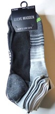 Steve Madden 8 Pairs Men's Low Cut Socks 40 Off Retail Grays/Black/White