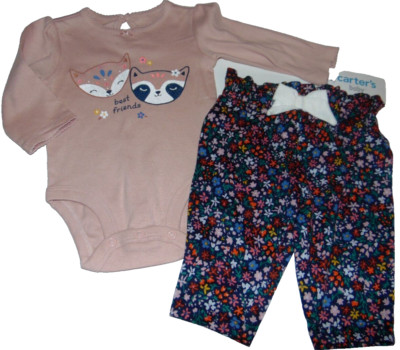 ~NWT Girls CARTER'S Best Friends Flower Outfit! Size 3 Months Super Cute FS:)~