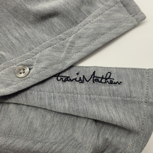 Travis Mathew Shirt Men's Large Gray Pima Cotton Short Sleeve Pocket Golf Casual - Picture 6 of 6